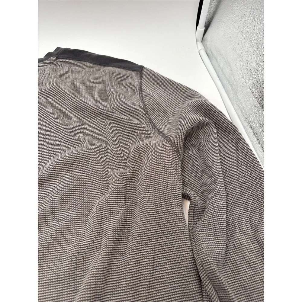 Banana Republic Thermal Style Long Sleeve‎ Shirt Mens Size Large Gray Cotton